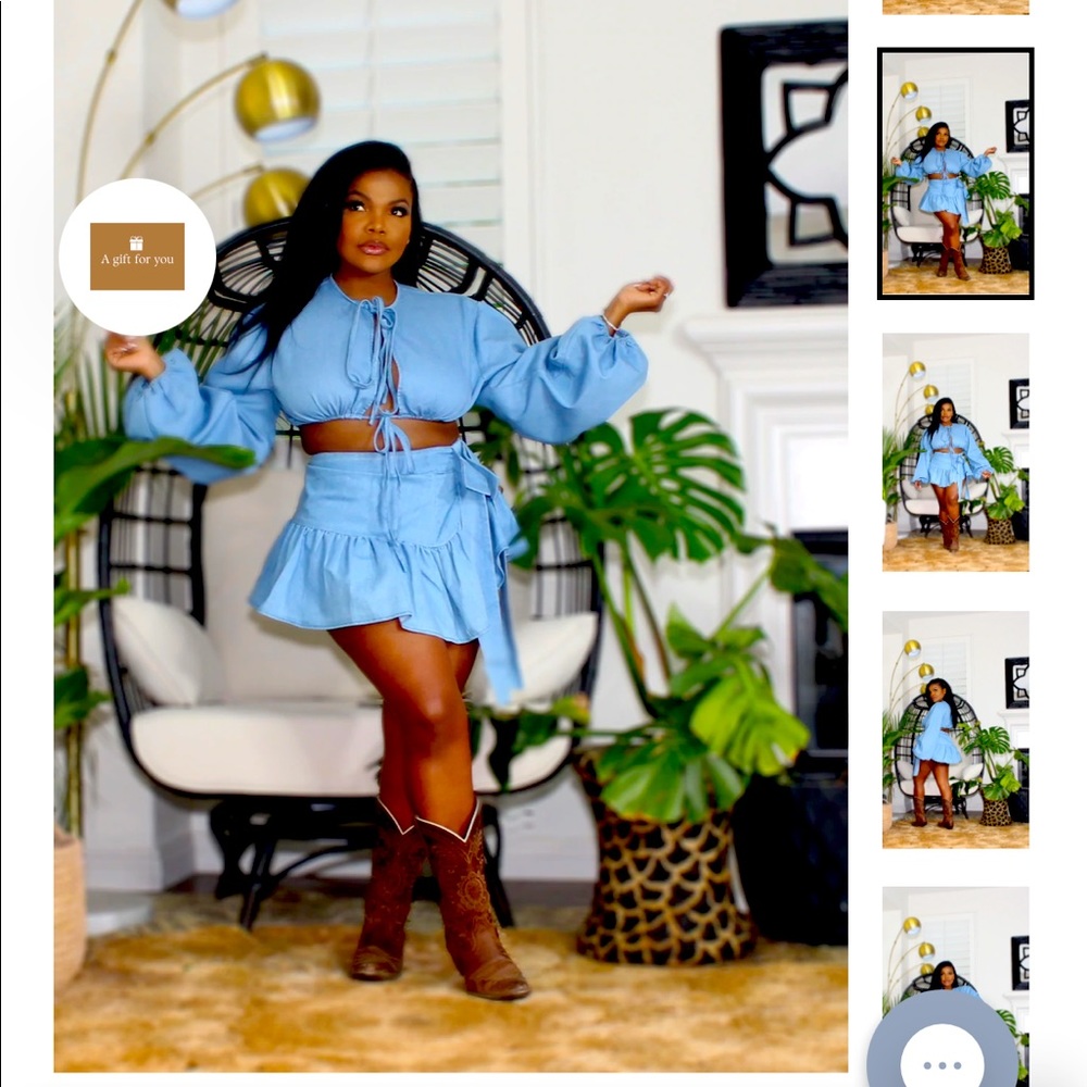2 pc denim skirt set from Shop Rych size medium.